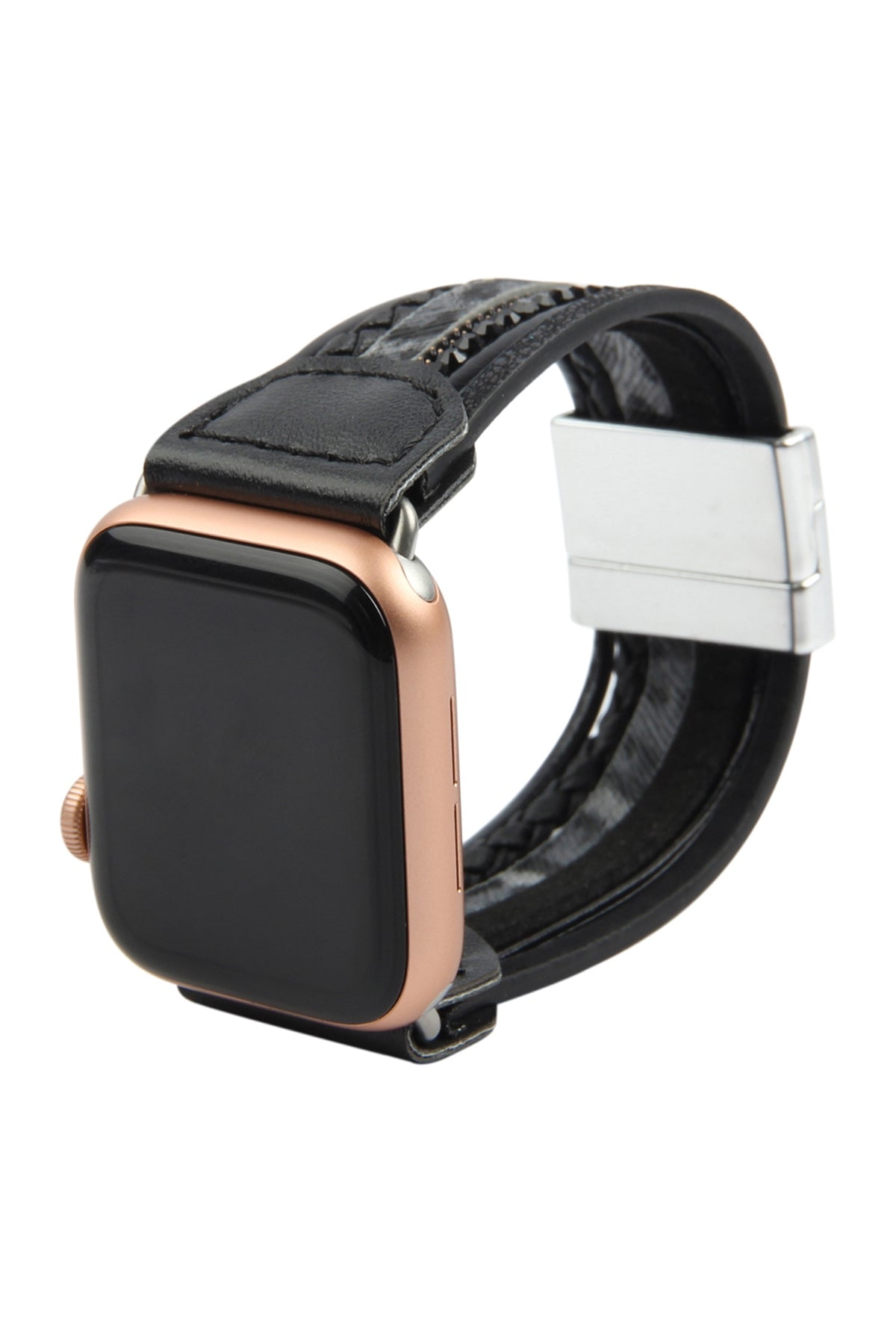 BLACK LEOPARD PRINT LEATHER WATCH MAGNETIC STRAP *** WATCH NOT INCLUDED***
