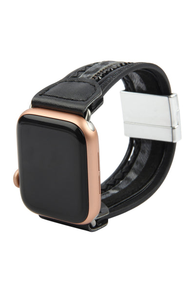 BLACK LEOPARD PRINT LEATHER WATCH MAGNETIC STRAP *** WATCH NOT INCLUDED***