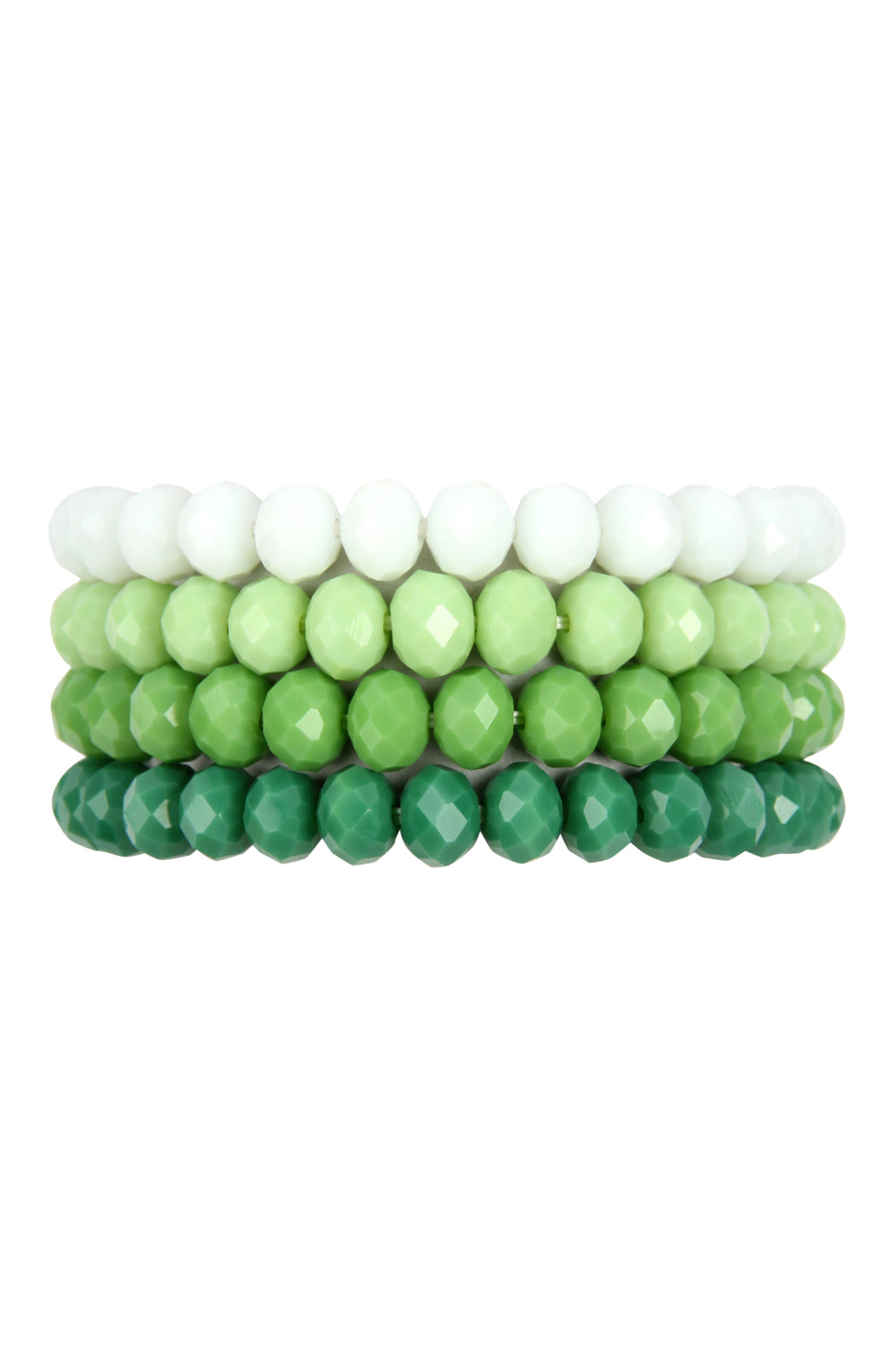 FOUR LINE RONDELLE BEADS STRETCH BRACELET/6PCS