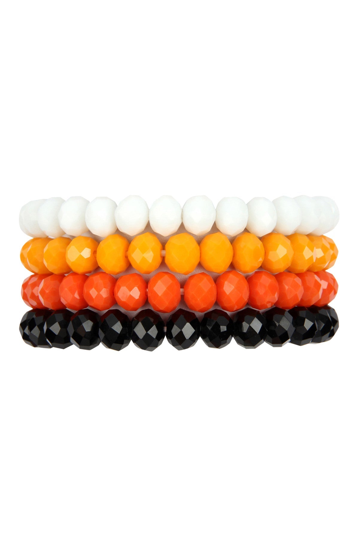 FOUR LINE RONDELLE BEADS STRETCH BRACELET/6PCS