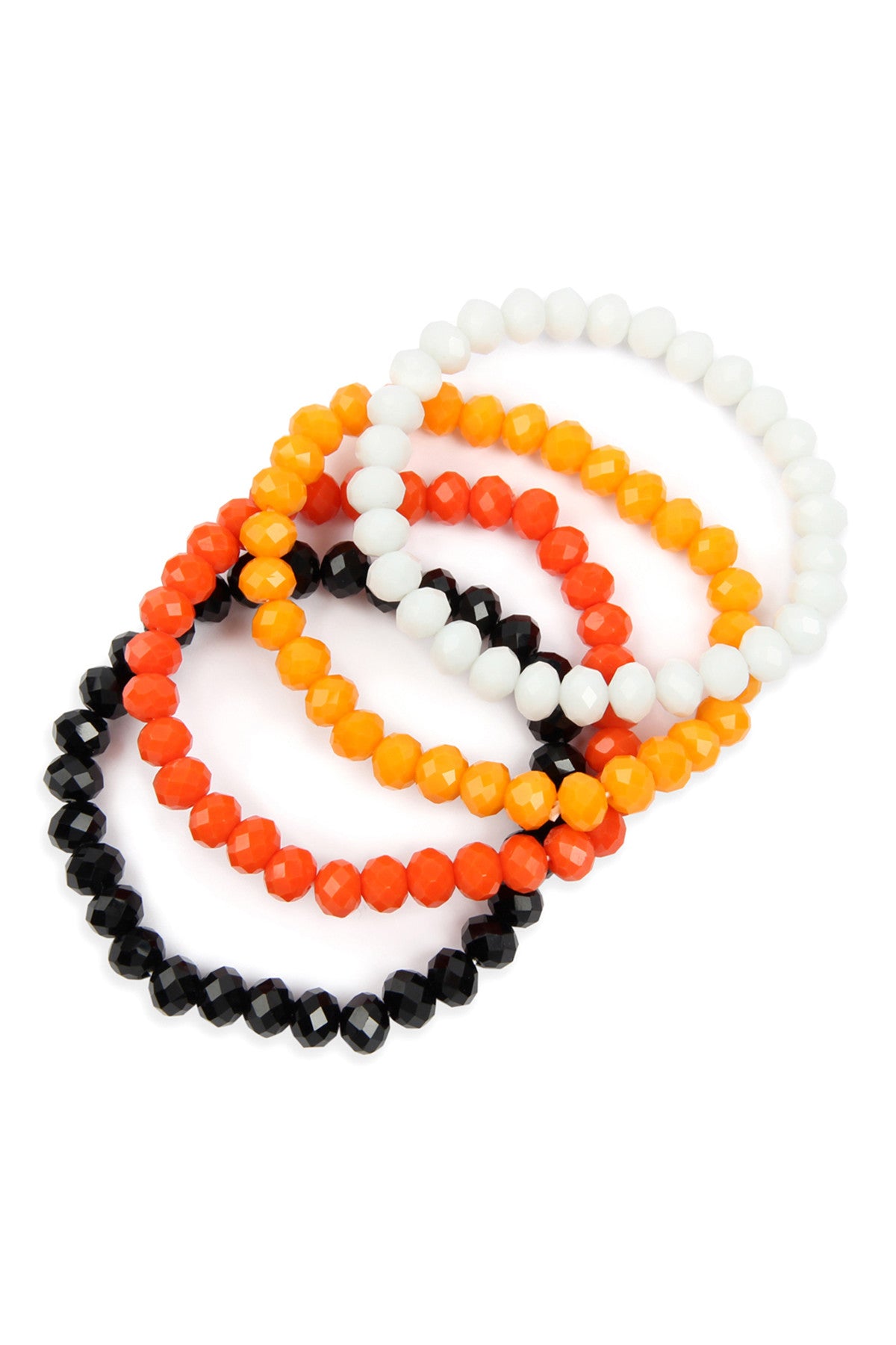 FOUR LINE RONDELLE BEADS STRETCH BRACELET/6PCS