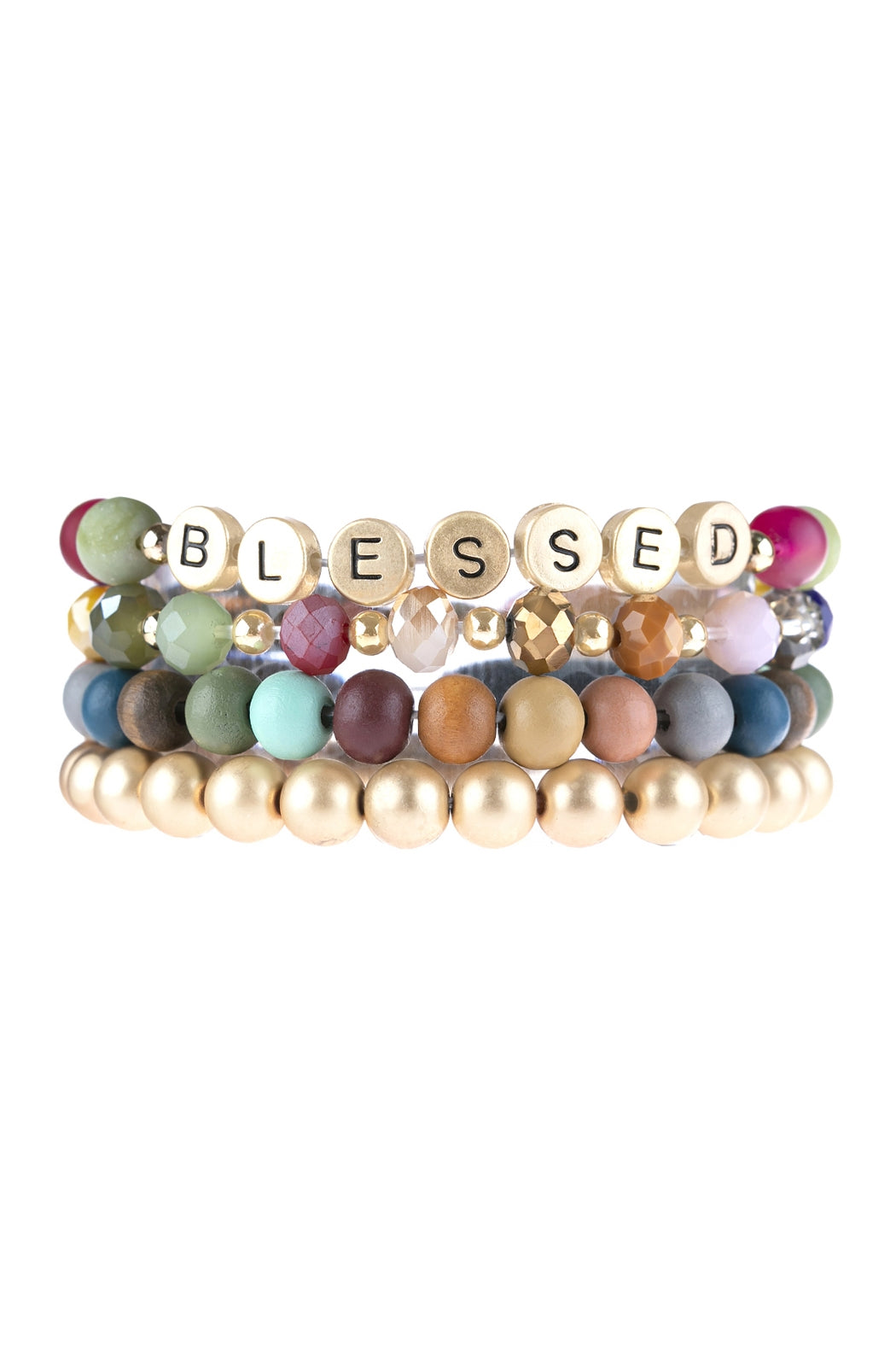 BLESSED CHARM MULTILINE BEADED BRACELET