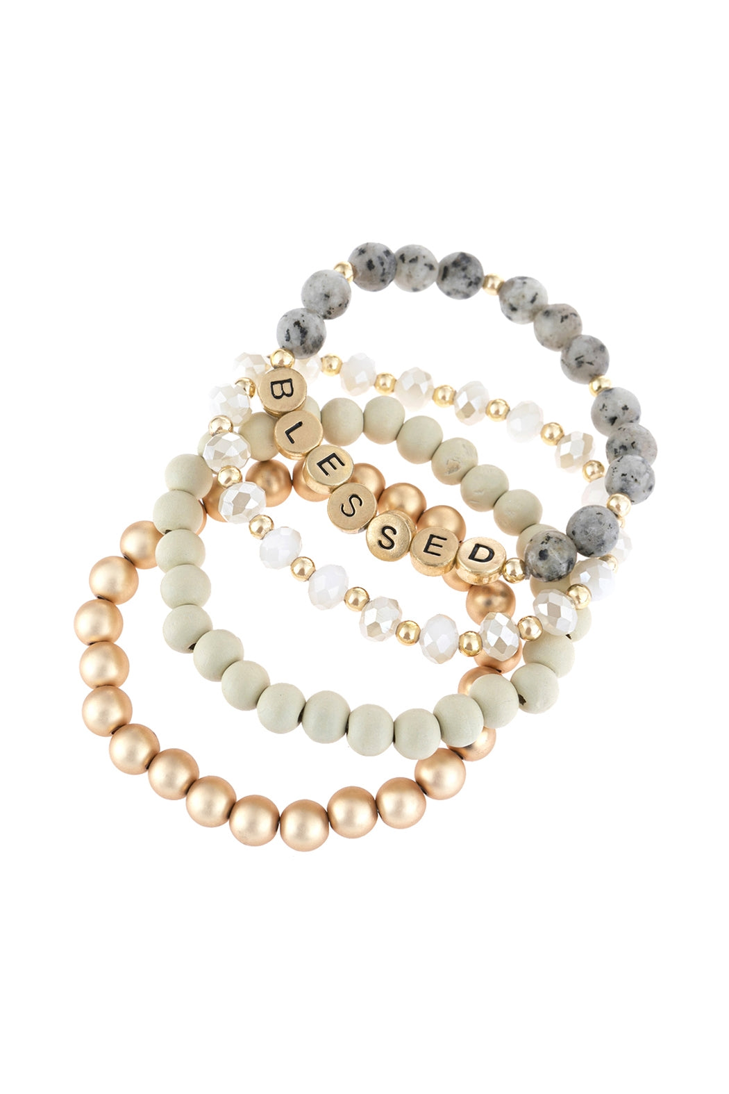 BLESSED CHARM MULTILINE BEADED BRACELET
