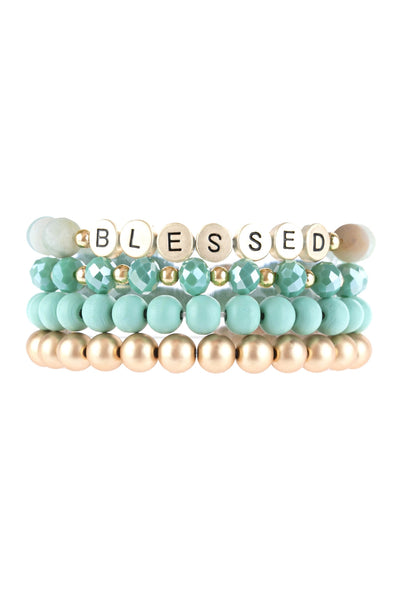 BLESSED CHARM MULTILINE BEADED BRACELET