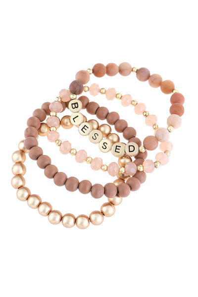 BLESSED CHARM MULTILINE BEADED BRACELET