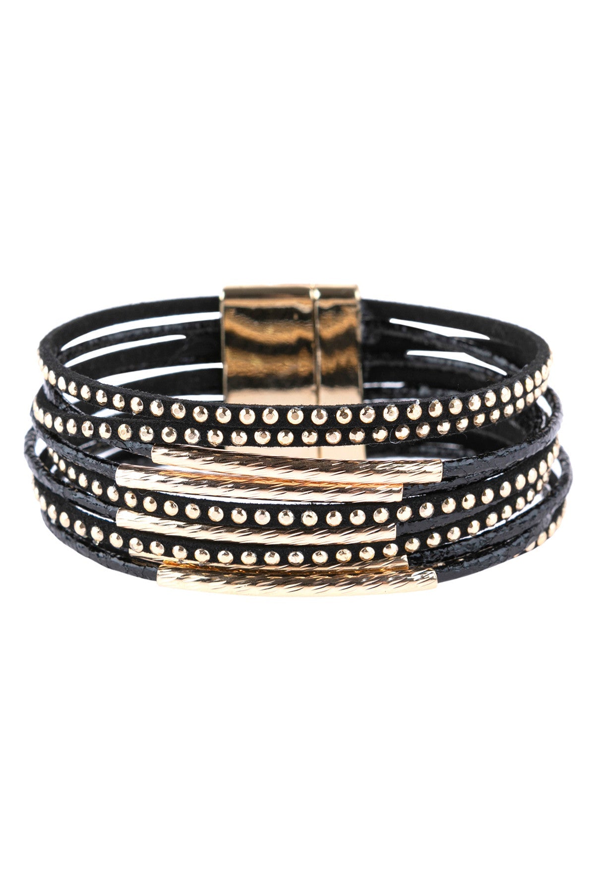 MULTILINE LEATHER MAGNETIC BRACELET