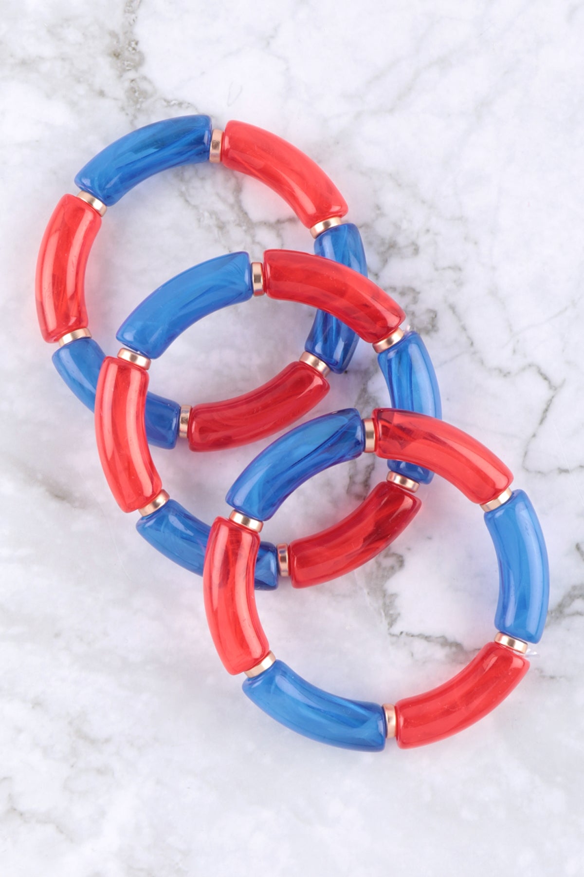 TUBULAR BEAD USA COLOR ACCENT BRACELET