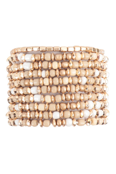SEED BEAD, CCB STACKABLE, LAYERED VERSATILE BRACELET/6PCS (NOW $2.00 ONLY!)