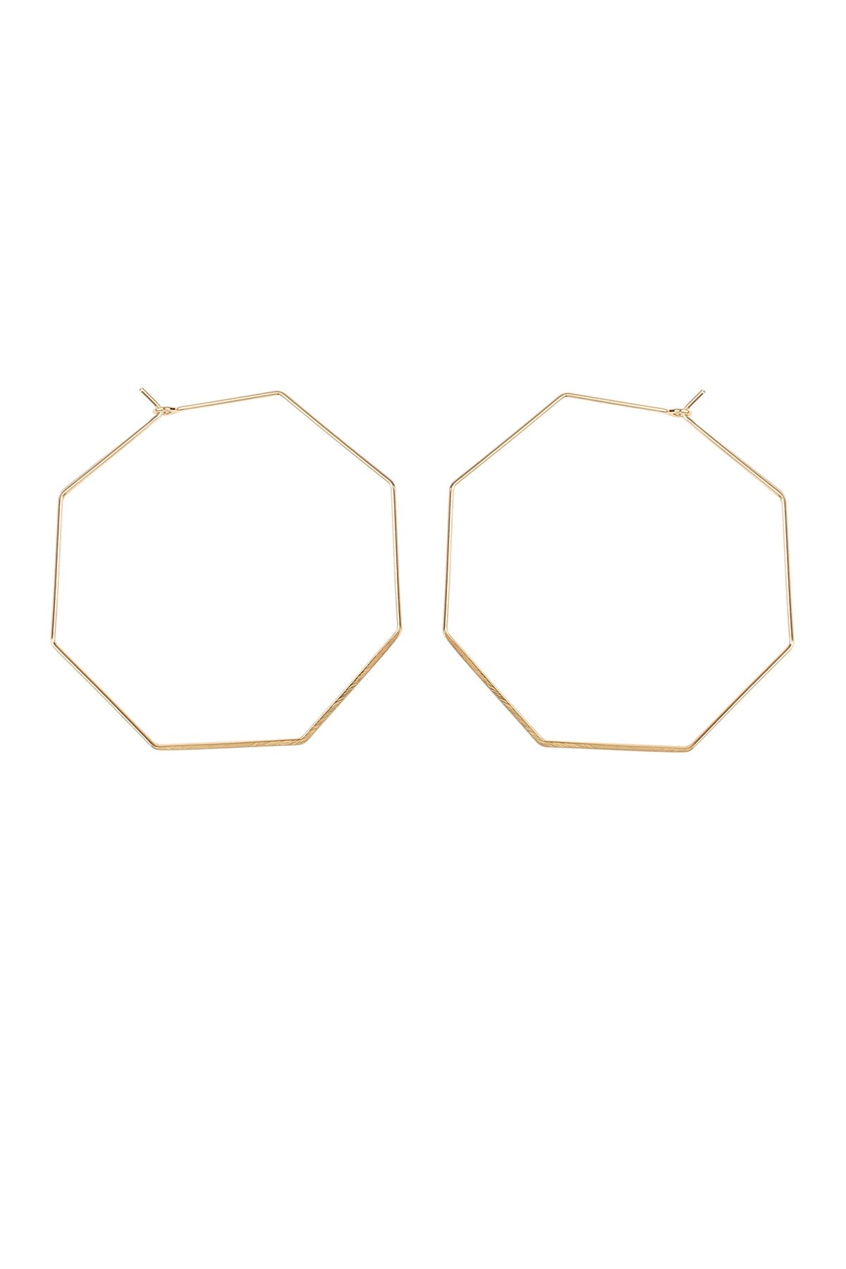 OCTAGON BRASS EARRING/6PAIRS