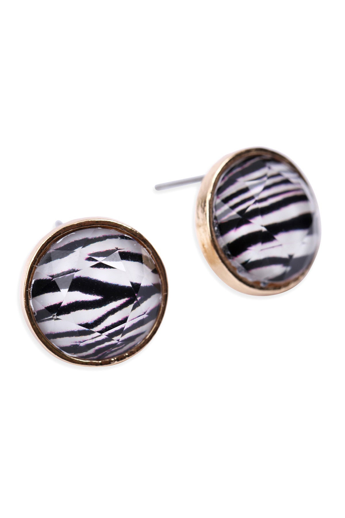 FACETED CIRCLE ACRYLIC POST EARRINGS/6PAIRS (NOW $0.75 ONLY!)