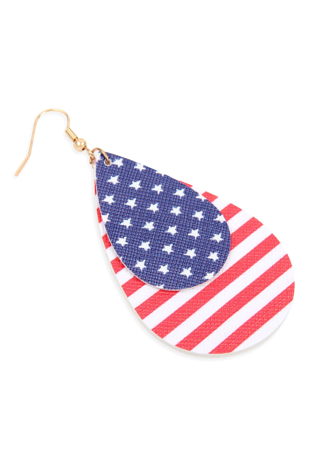 USA LEATHER TEARDROP EARRINGS/6PCS