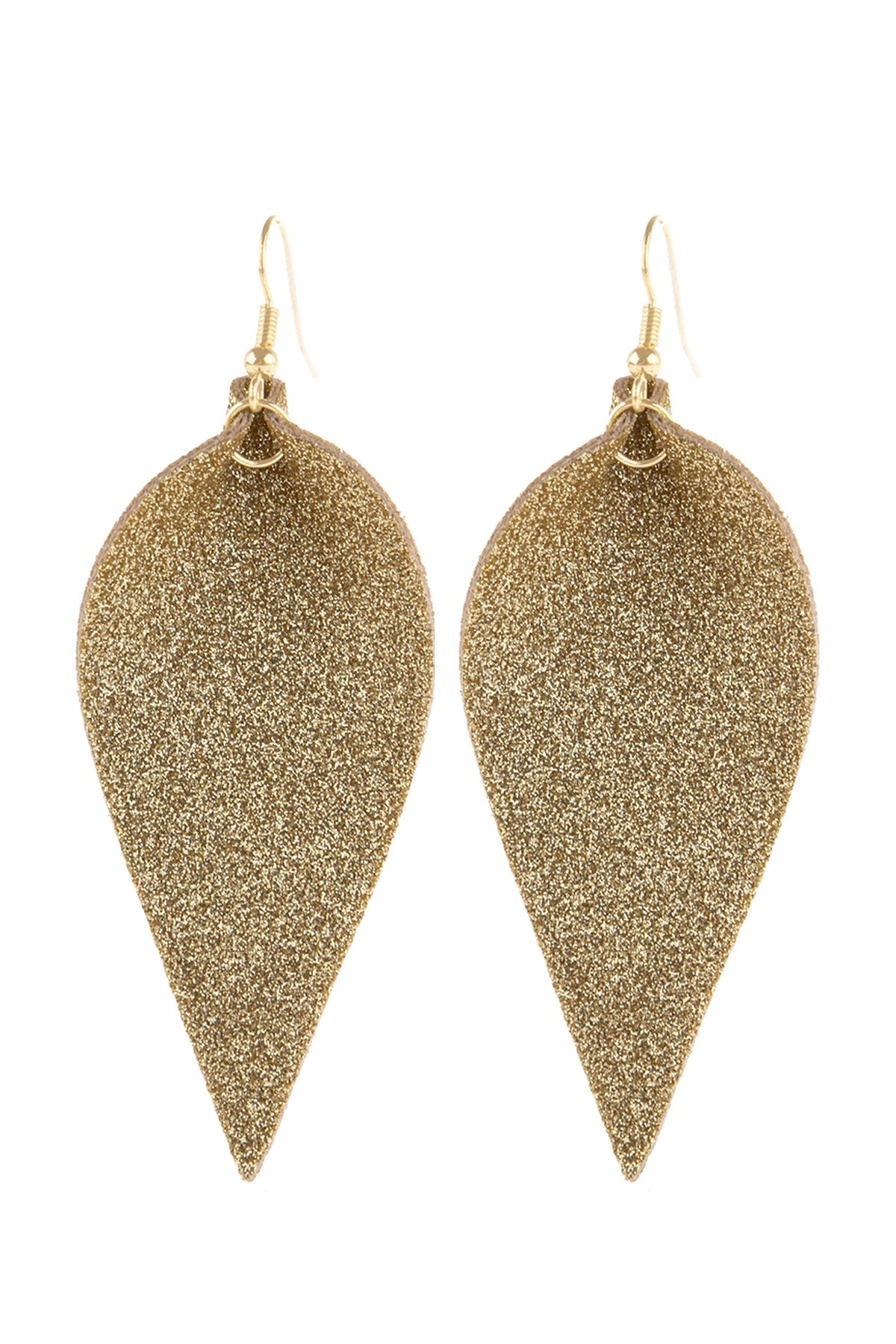 PINCHED GLITTERY LEATHER DROP EARRINGS/6PAIRS