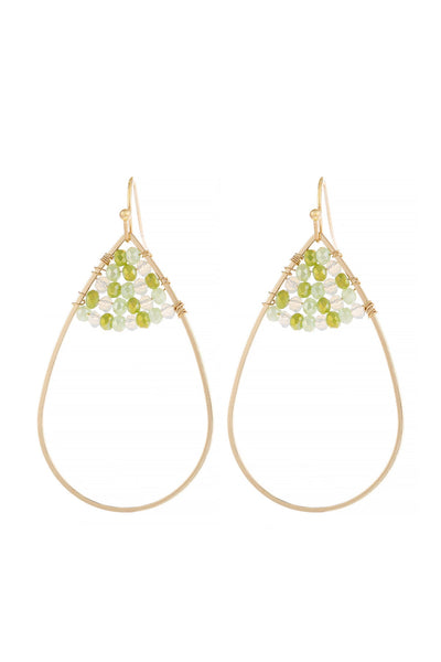 OPEN TEARDROP WITH RONDELLE BEADS EARRINGS/6PAIRS (NOW $1.00 ONLY!)