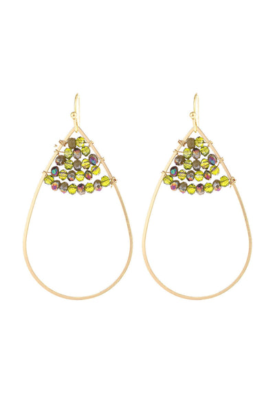 OPEN TEARDROP WITH RONDELLE BEADS EARRINGS/6PAIRS (NOW $1.00 ONLY!)