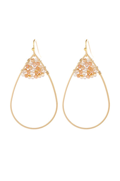 OPEN TEARDROP WITH RONDELLE BEADS EARRINGS/6PAIRS (NOW $1.00 ONLY!)