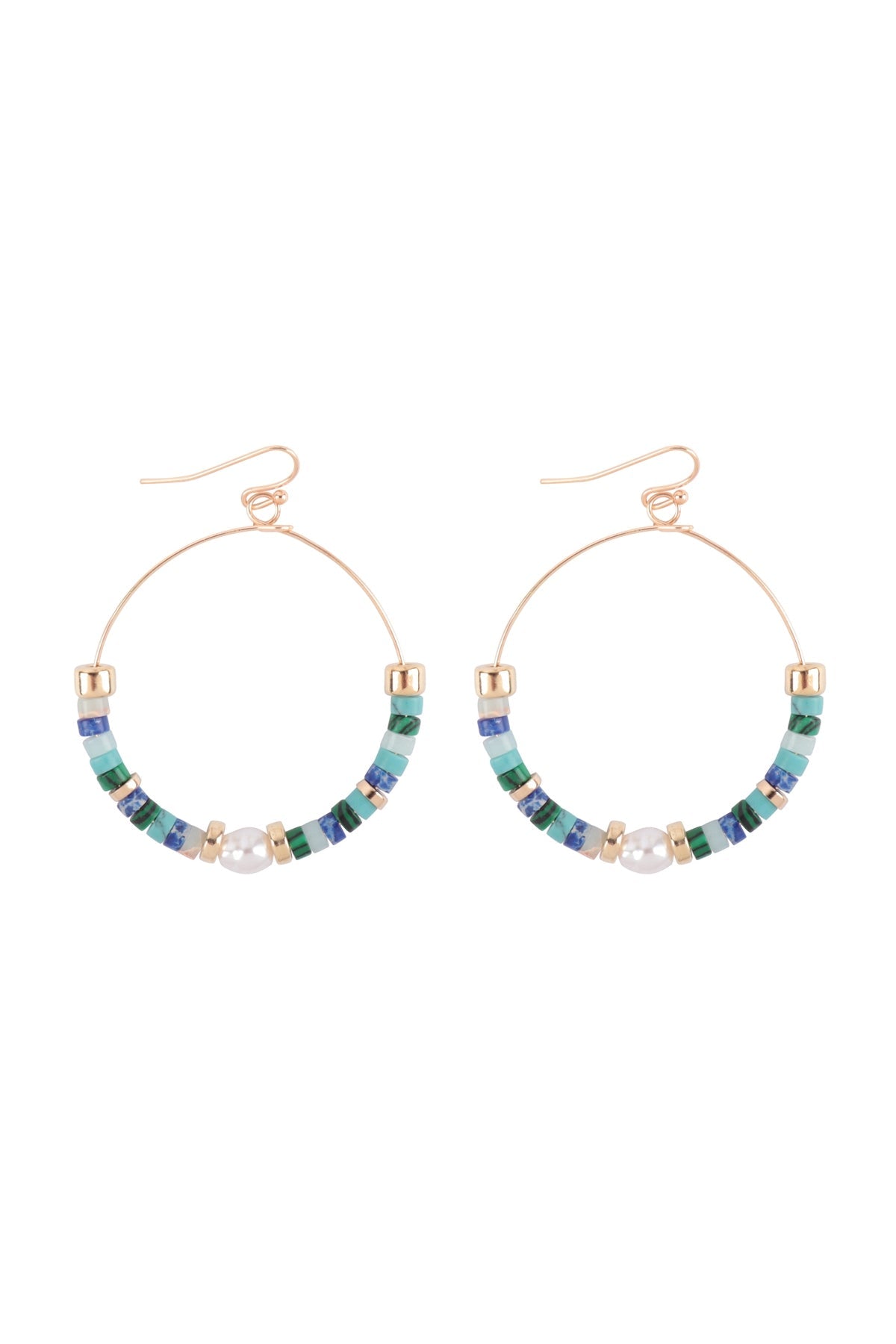 BOHO FRESHWATER PEARL BEADED HOOP FISH HOOK EARRINGS (NOW $1.25 ONLY!)