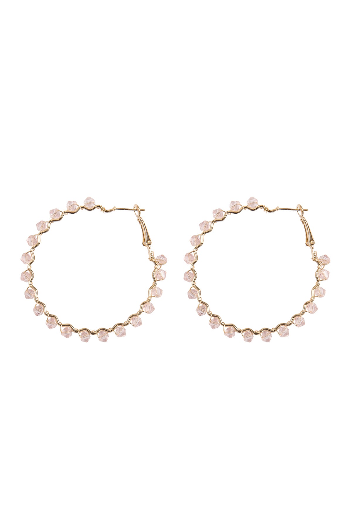 ZIGZAG GLASS BEADS HOOP EARRINGS ASSORTED SET