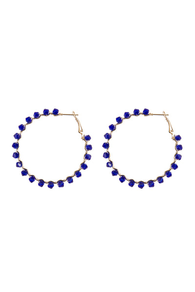 ZIGZAG GLASS BEADS HOOP EARRINGS ASSORTED SET