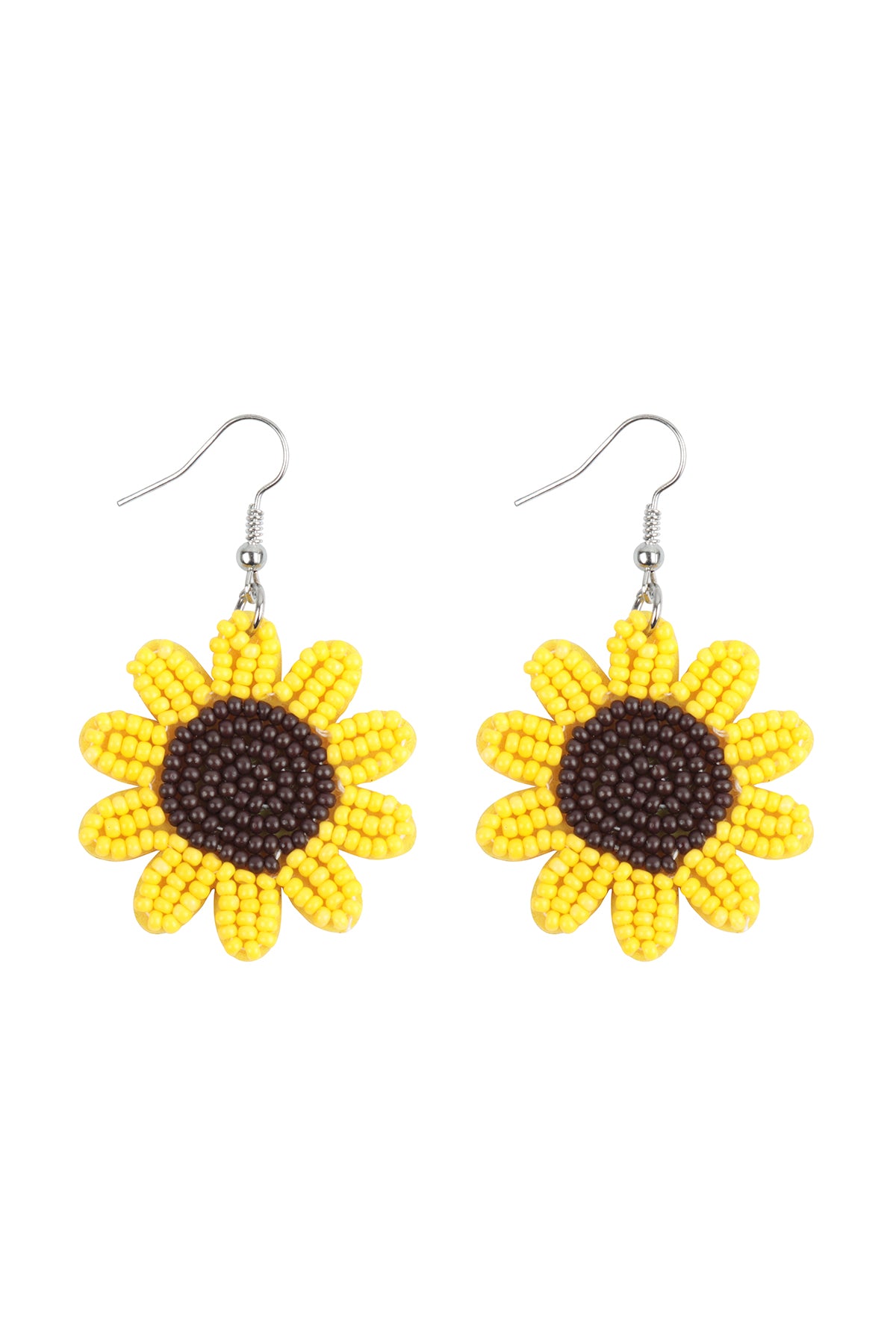 SUNFLOWER SEED BEADS DANGLE EARRINGS