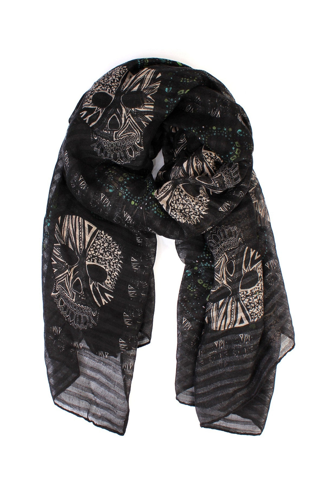 HALLOWEEN) OBLONG SUGAR SKULL SCARF/6PCS – MYS Wholesale