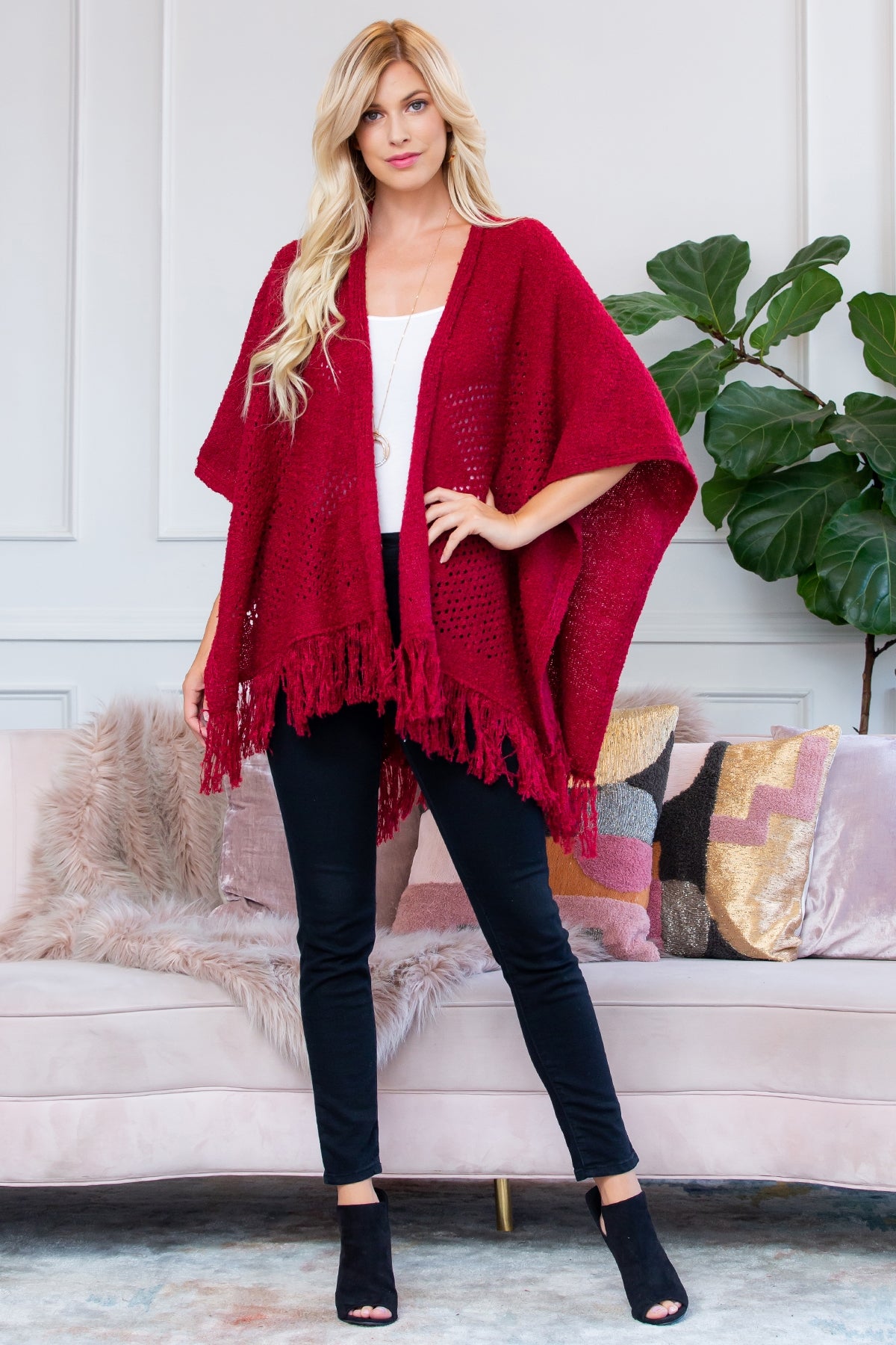 SOFT FRINGE SHAWL/6PCS(NOW $5.00 ONLY!)