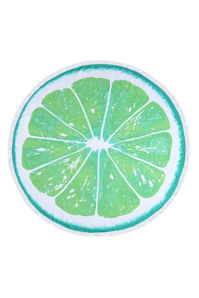 CITRUS ROUND TOWEL-GREEN/1PC