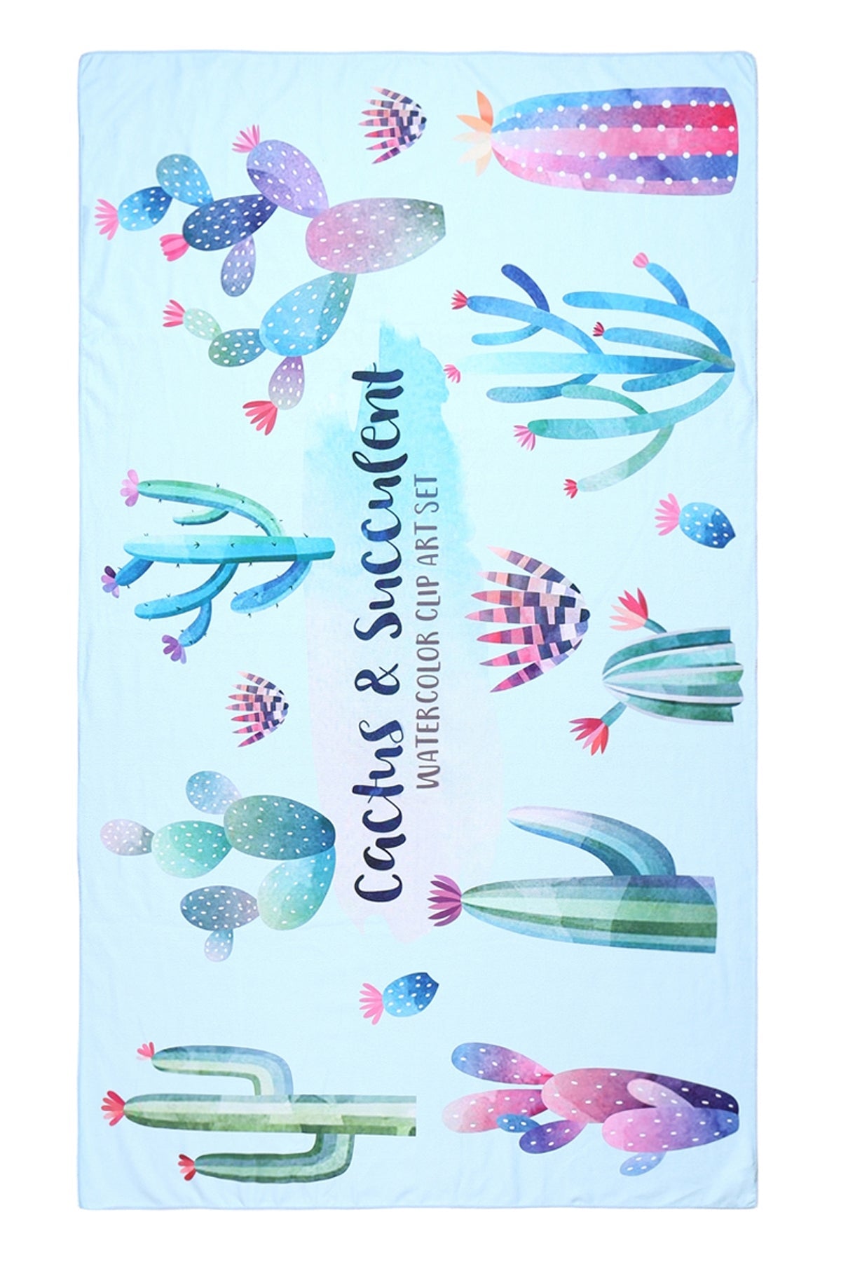 CACTUS AND SUCCULENT PATTERN TOWEL/1PC