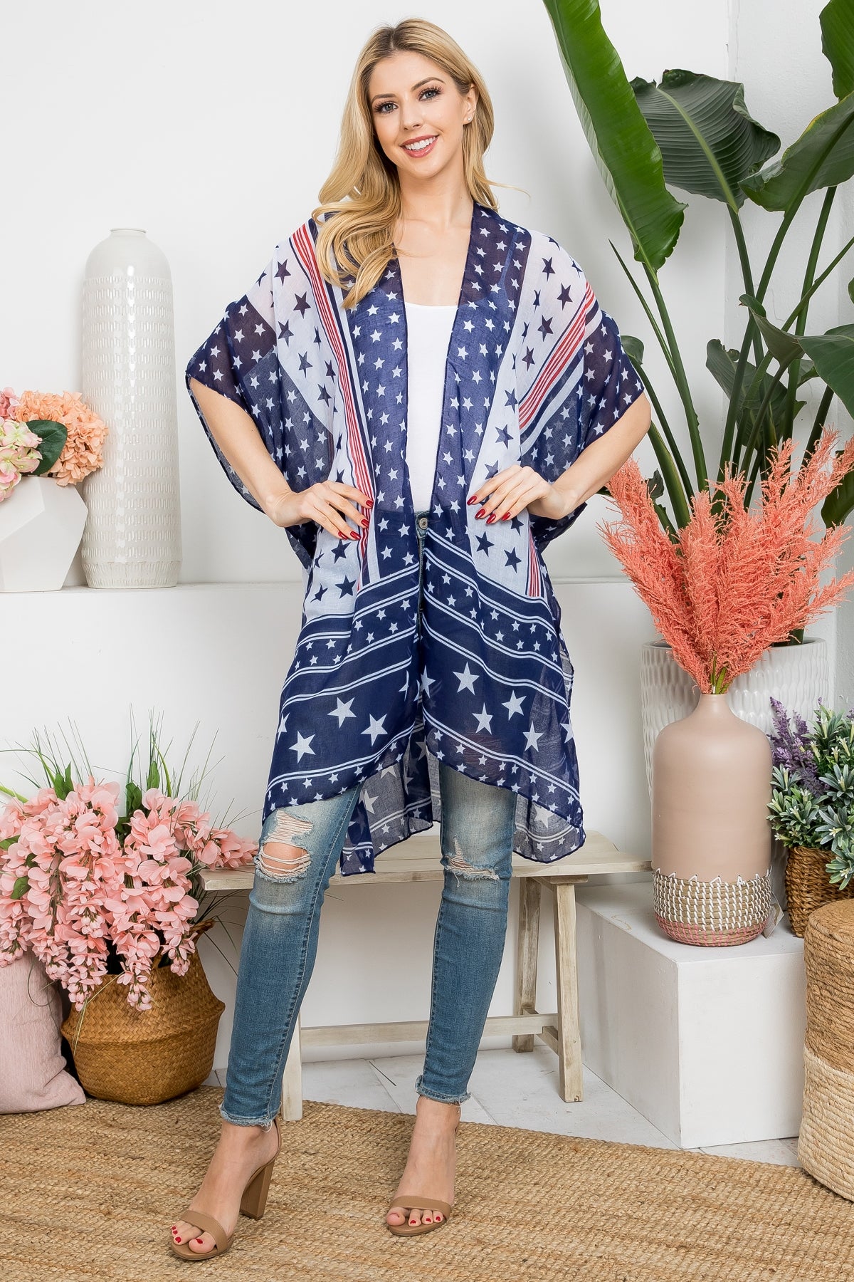 MULTI STAR AMERICAN FLAG KIMONO (NOW $3.75 ONLY!)