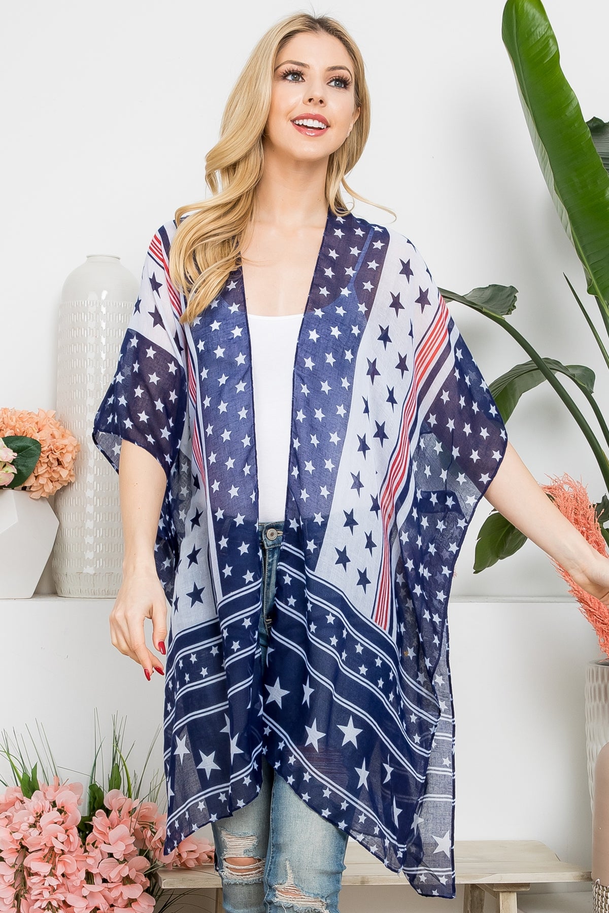 MULTI STAR AMERICAN FLAG KIMONO (NOW $3.75 ONLY!)