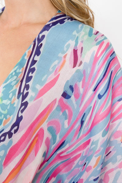 BOHO TROPICAL PRINT SUMMER LONG KIMONO