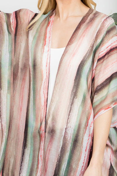 ABSTRACT VERTICAL STRIPED OPEN PRINT KIMONO/6PCS (NOW $3.00 ONLY!)
