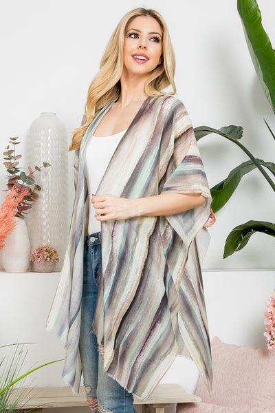 ABSTRACT VERTICAL STRIPED OPEN PRINT KIMONO/6PCS (NOW $3.00 ONLY!)