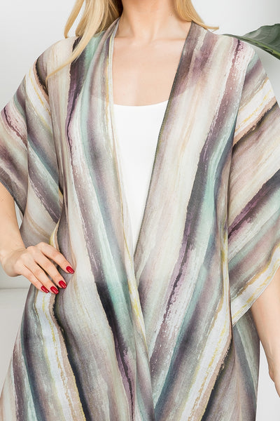 ABSTRACT VERTICAL STRIPED OPEN PRINT KIMONO/6PCS (NOW $3.00 ONLY!)