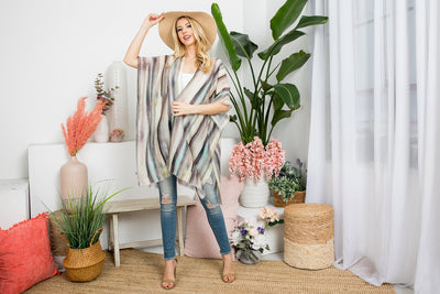 ABSTRACT VERTICAL STRIPED OPEN PRINT KIMONO/6PCS (NOW $3.00 ONLY!)