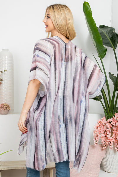 ABSTRACT VERTICAL STRIPED OPEN PRINT KIMONO/6PCS (NOW $3.00 ONLY!)