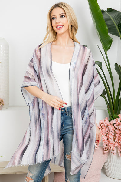 ABSTRACT VERTICAL STRIPED OPEN PRINT KIMONO/6PCS (NOW $3.00 ONLY!)
