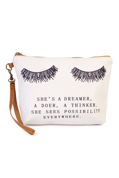 "SHES A DREAMER..." WRISTLET MAKEUP BAG/6PCS