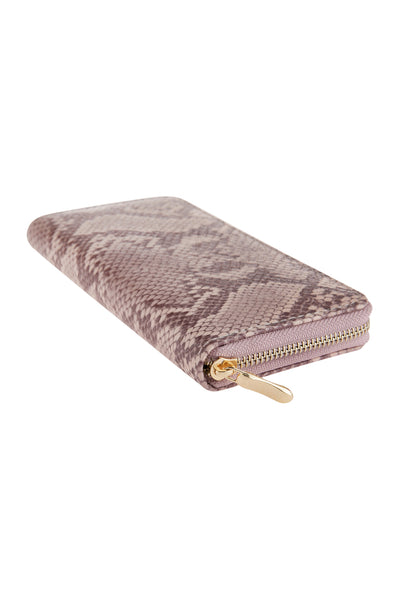 PYTHON SKIN PRINTED SINGLE ZIPPER WALLET