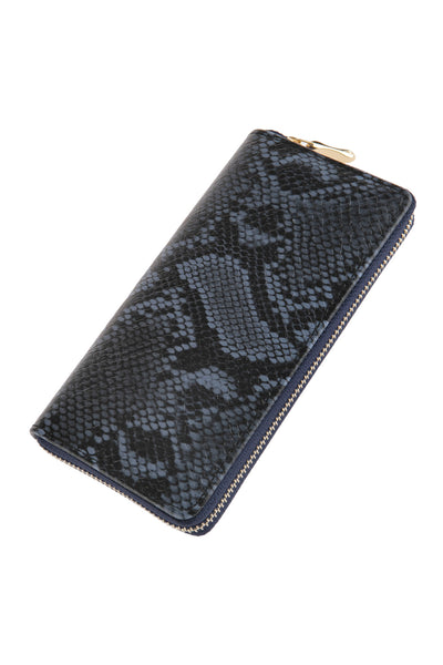PYTHON SKIN PRINTED SINGLE ZIPPER WALLET
