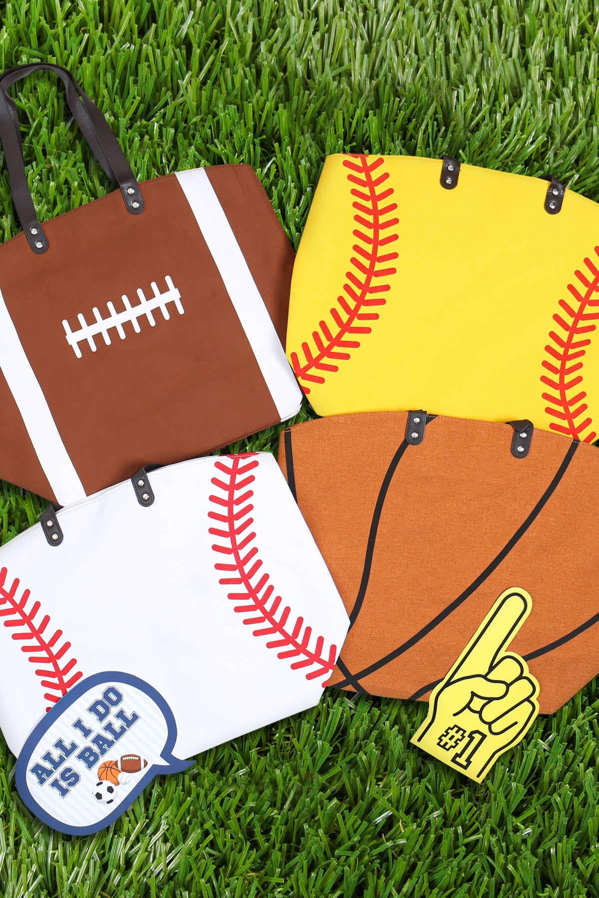 GAMEDAY SPORTS LEATHER TOTE BAG /6PCS
