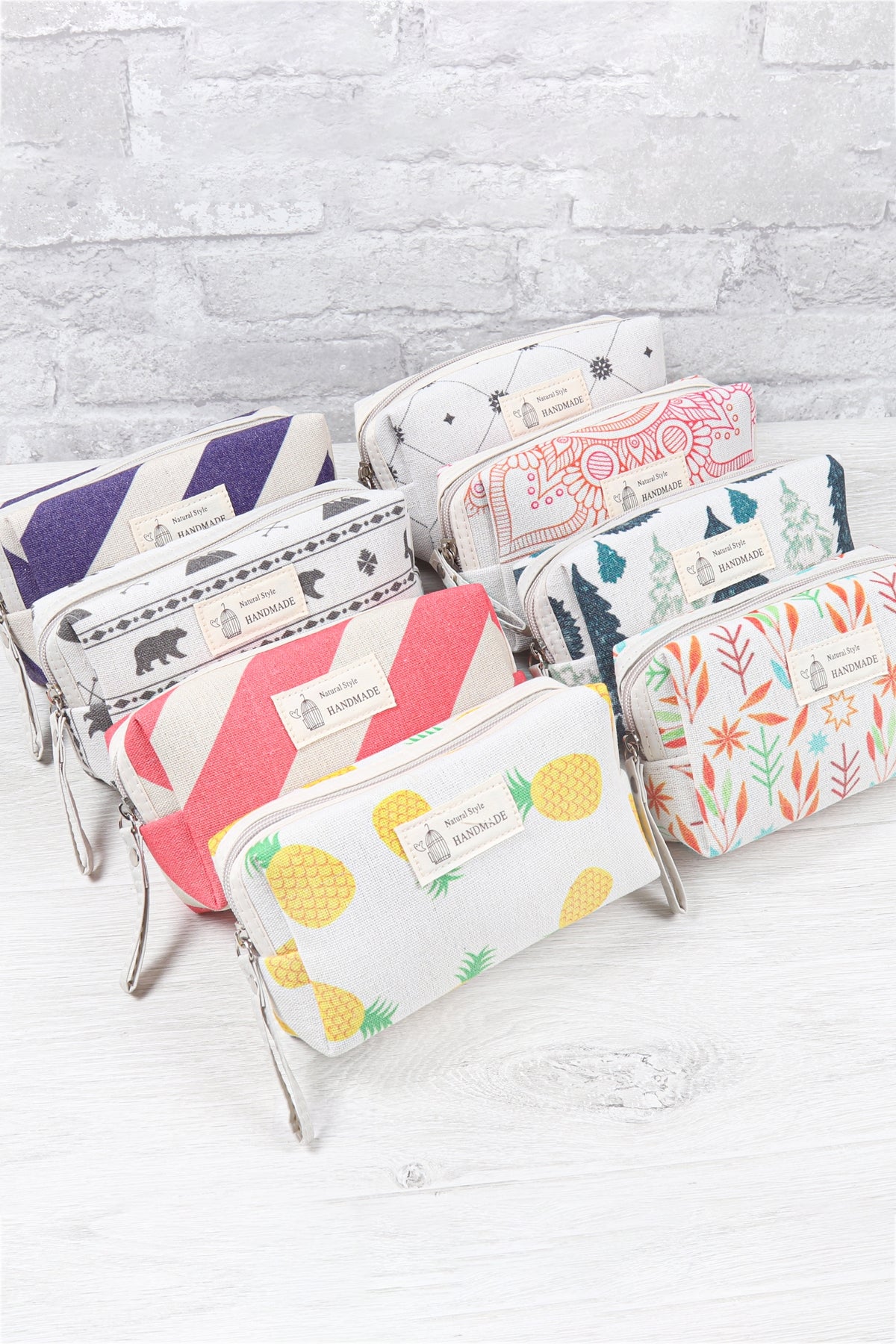 6 STYLE 6 STRIPE VIOLET PRINT COSMETIC BAG/6PCS (NOW $1.50 ONLY!)