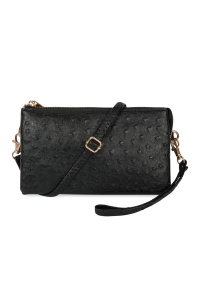 ALLIGATOR LEATHER CROSSBODY BAG WITH WRISTLET