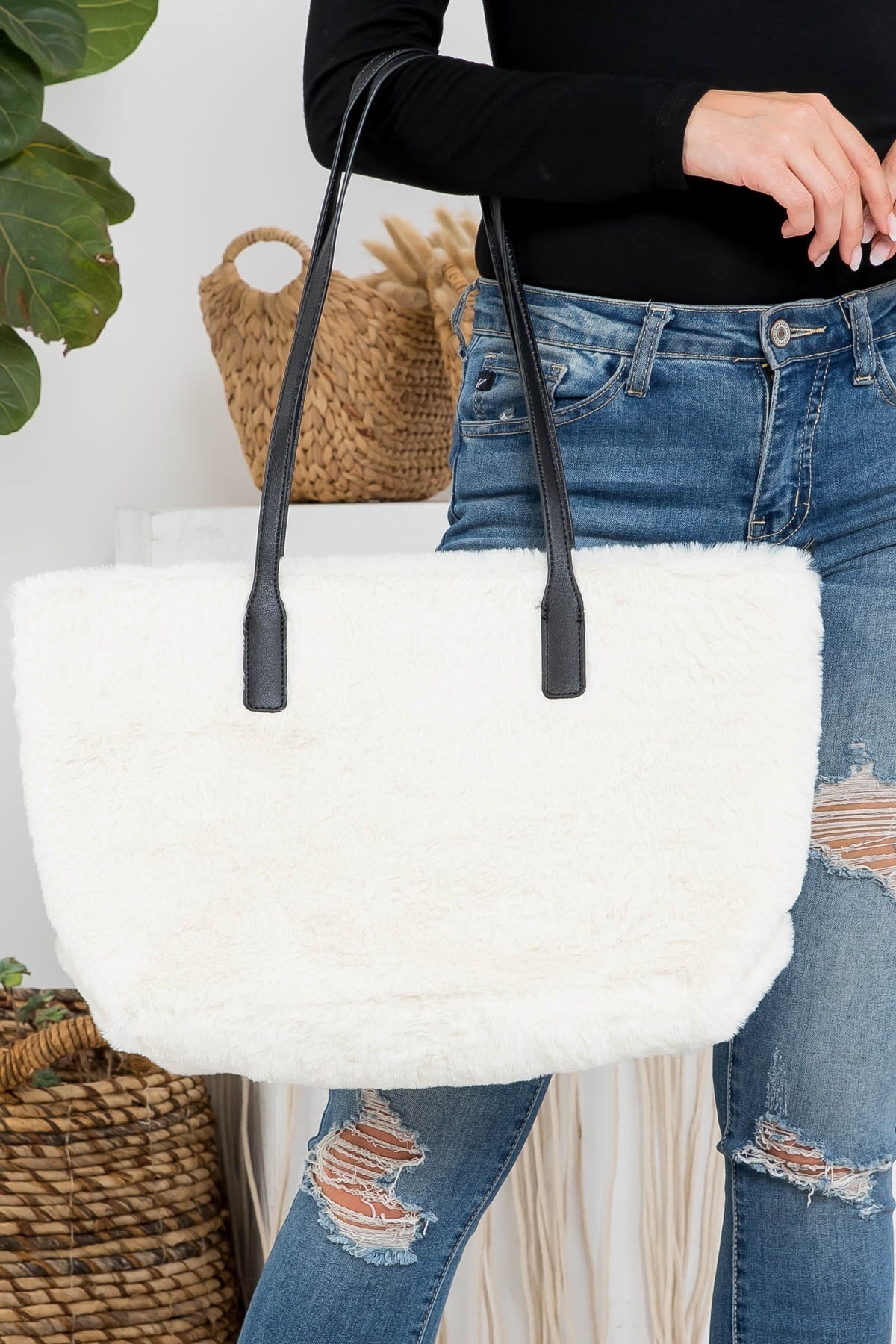 FAUX FUR TOTE BAG (NOW $11.75 ONLY!)