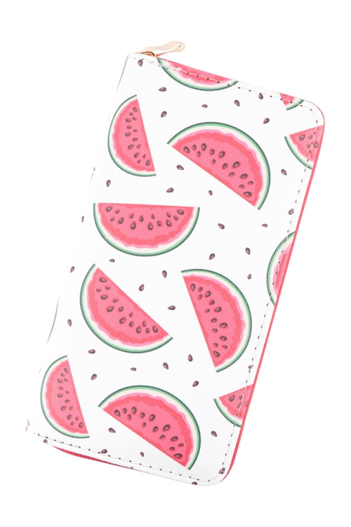 WATERMELON PRINT ZIPPER WALLET