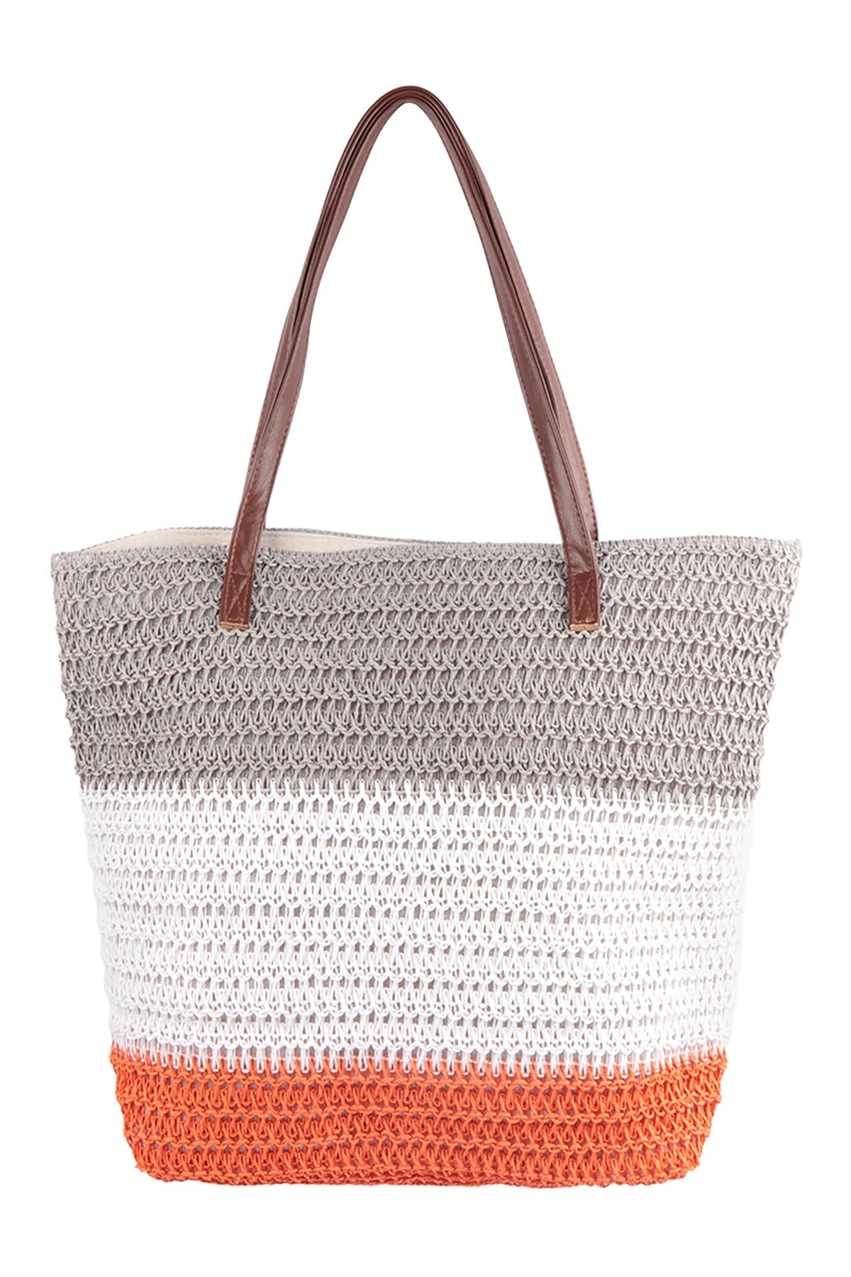 THREE TONE CROCHET WOMENS FASHION TOTE BAG/6PCS (NOW $4.00 ONLY!)