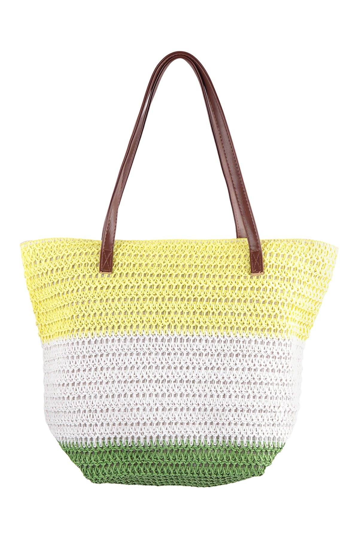 THREE TONE CROCHET WOMENS FASHION TOTE BAG/6PCS (NOW $4.00 ONLY!)