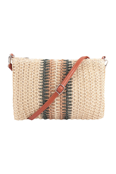 WOMENS FASHION WOVEN CROSSBODY SLING BAG