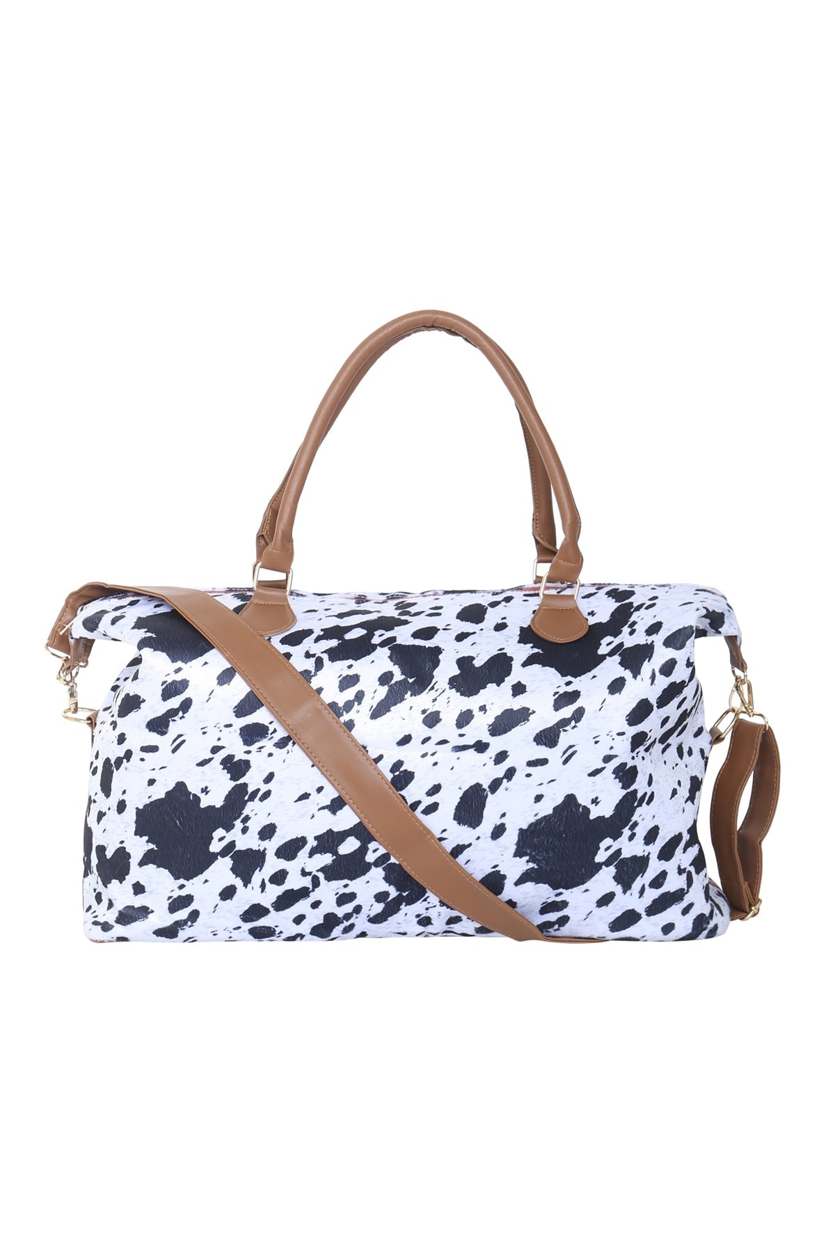 COW PRINT SLING TOTE BAG W/ REMOVABLE STRAP