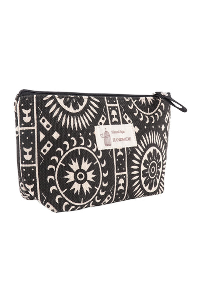 SUN TRIBAL PRINT COSMETIC POUCH BAG