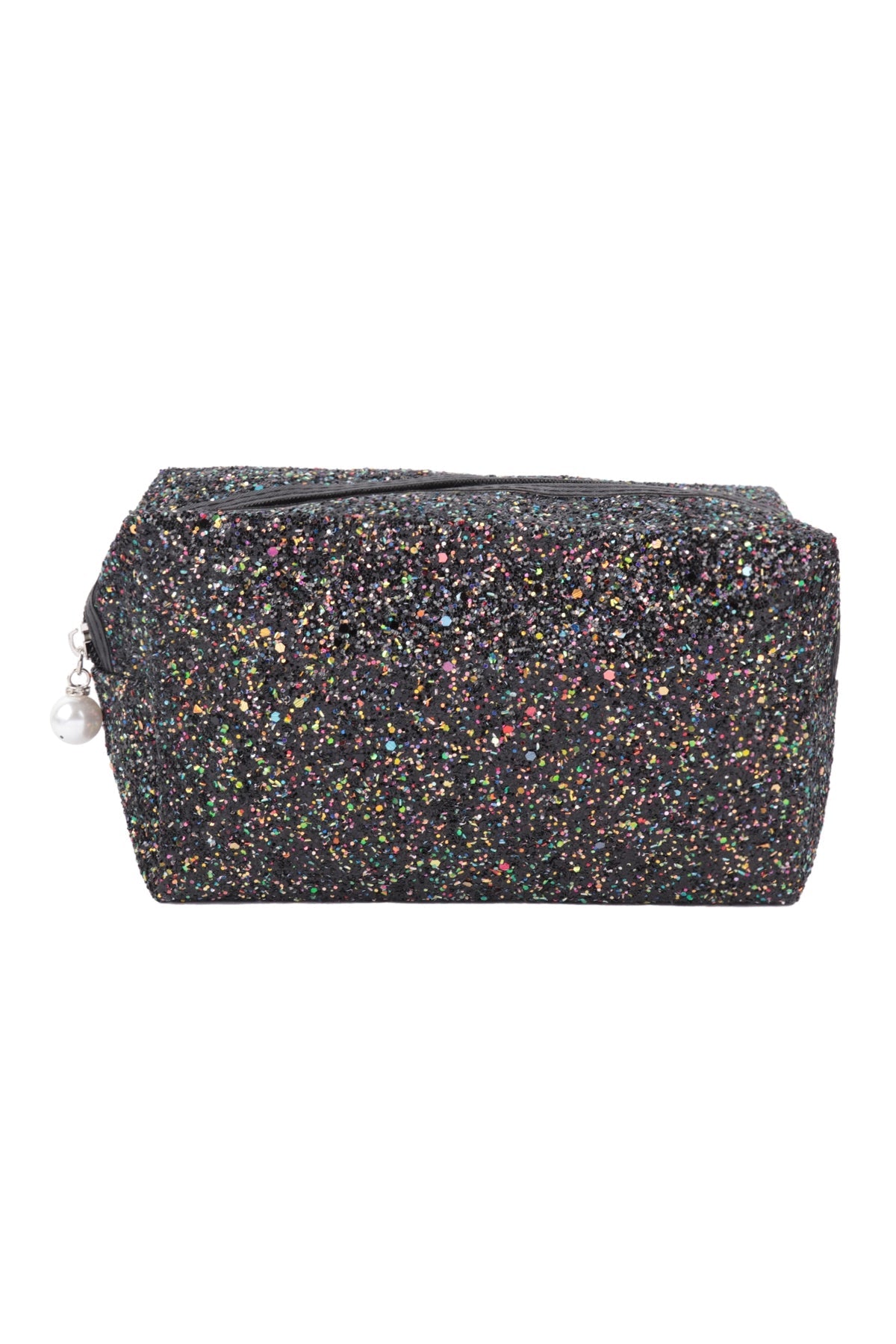 GLITTER PEARL ZIPPER COSMETIC BAG/6PCS